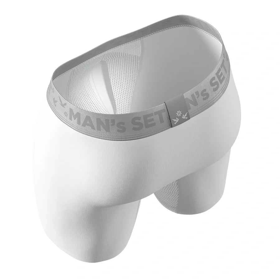 AirFlow Boxer Brief 7.6" Open Fly, Silver Series, White