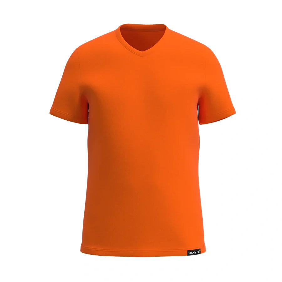 Super-soft V-Neck T-Shirt, Orange