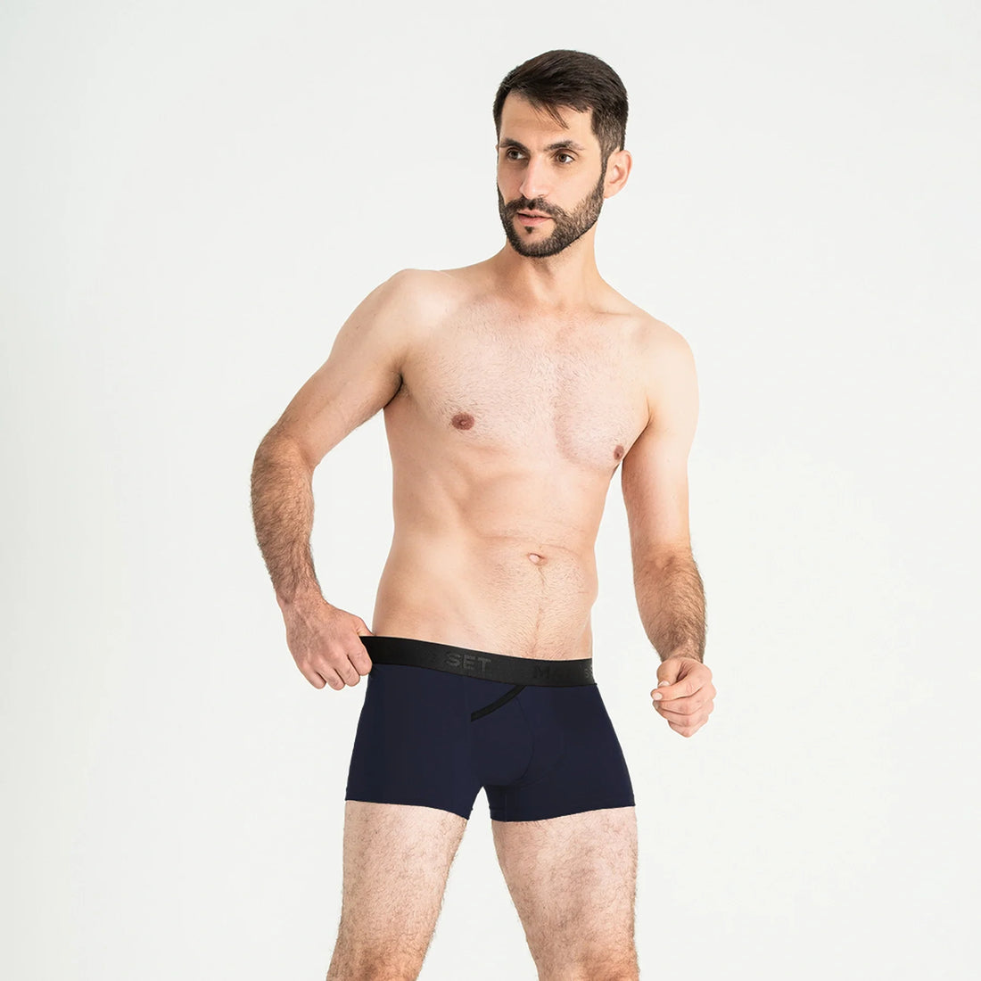 Men's Trunks FlexFit with Angled Fly in Navy Blue, Front View