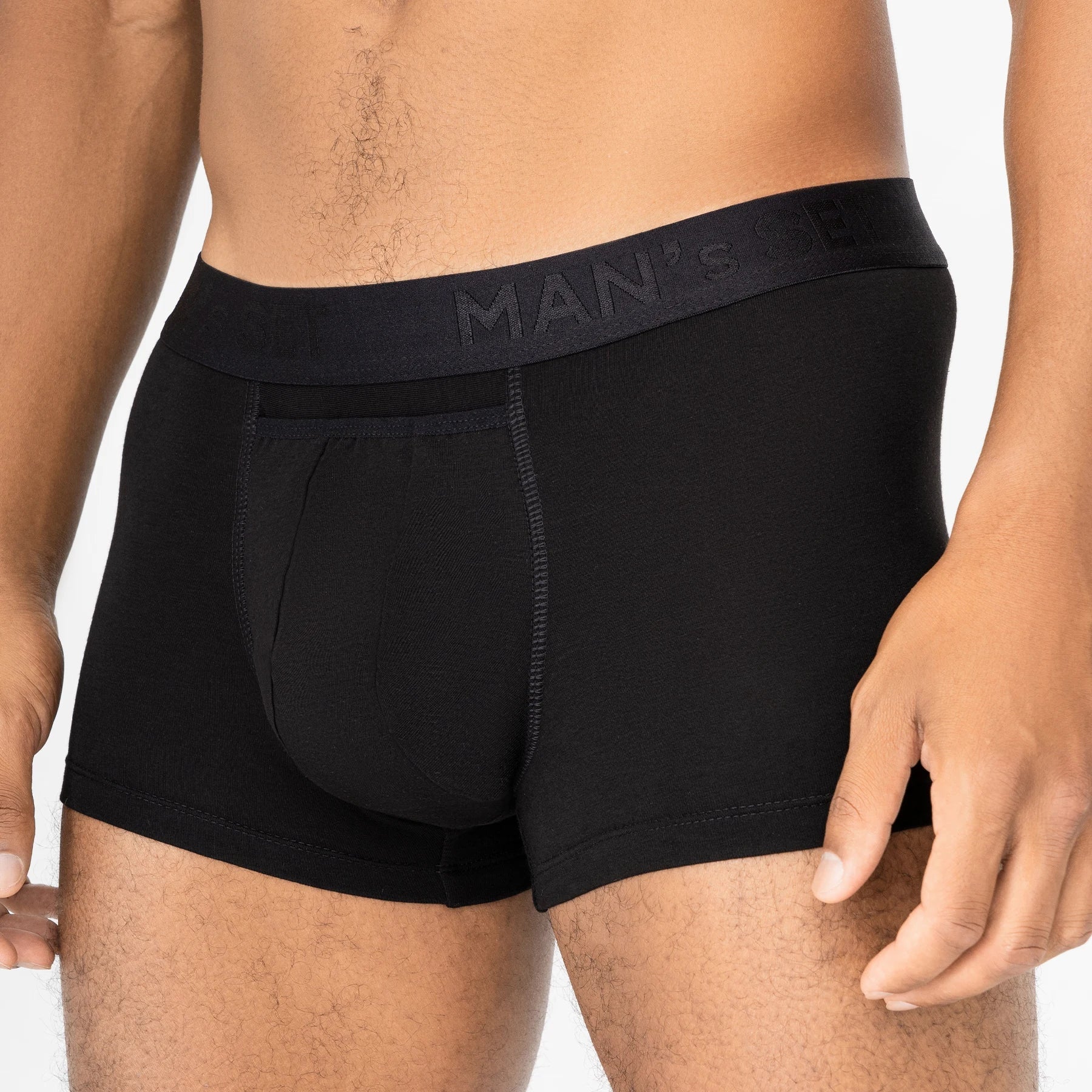 Men’s Trunks UltraSoft with Breathable Cotton in Black, Close-up