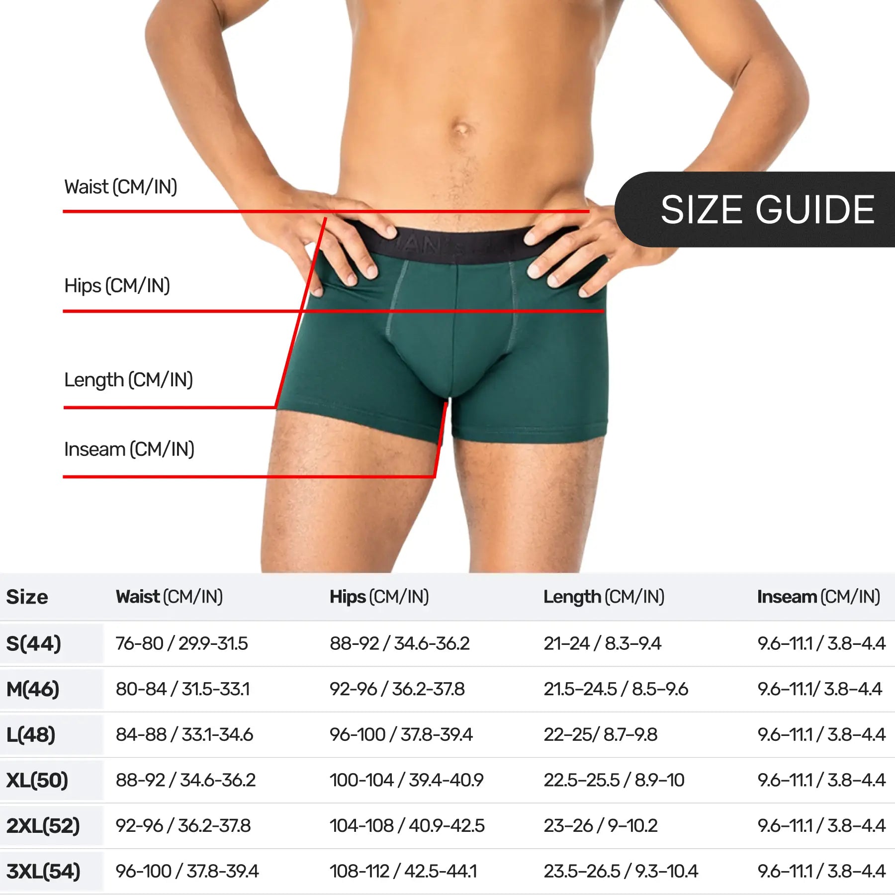 BreezeFlow Micromodal Trunk 4",  Forest Green