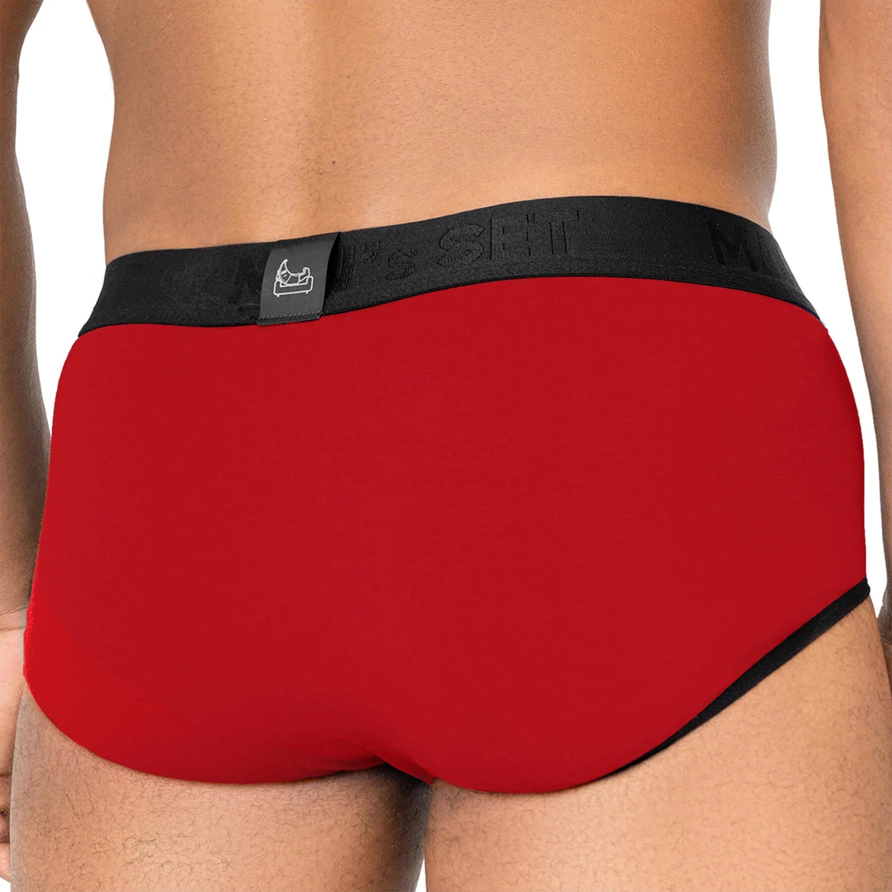 Man’s SET CoolCore Micromodal Brief in red, breathable men’s underwear, back view