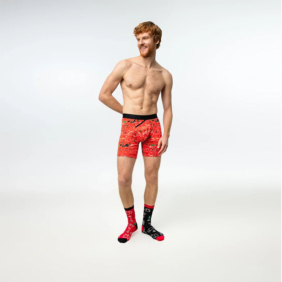 UltraSoft Boxer Brief 7.6" Open Fly, Kiss My Booties