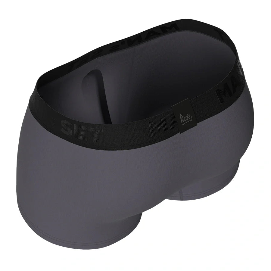 Men’s UltraSoft Trunks with Open Fly in Graphite, Interior View