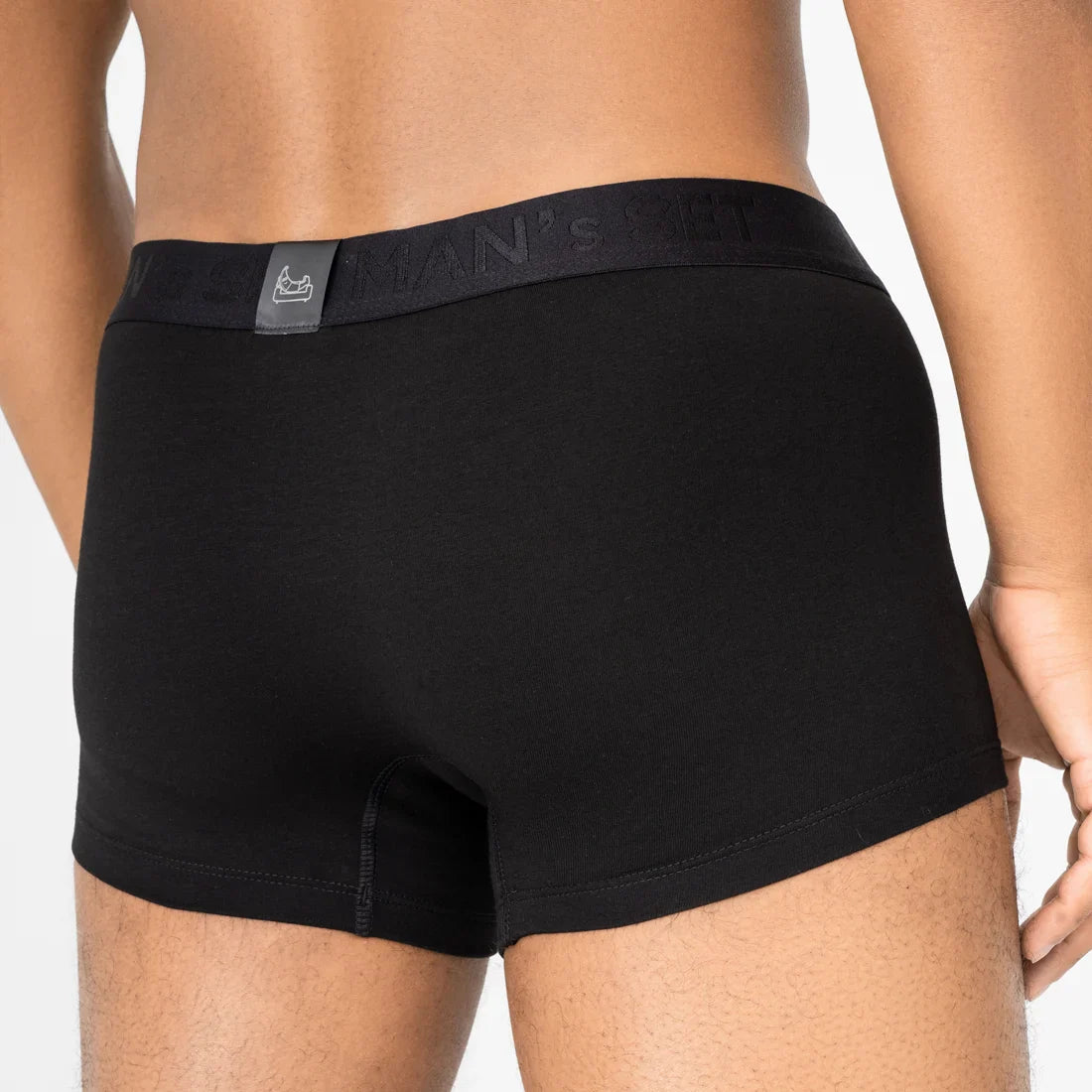 Men’s Trunks UltraSoft with Breathable Cotton in Black, Back View
