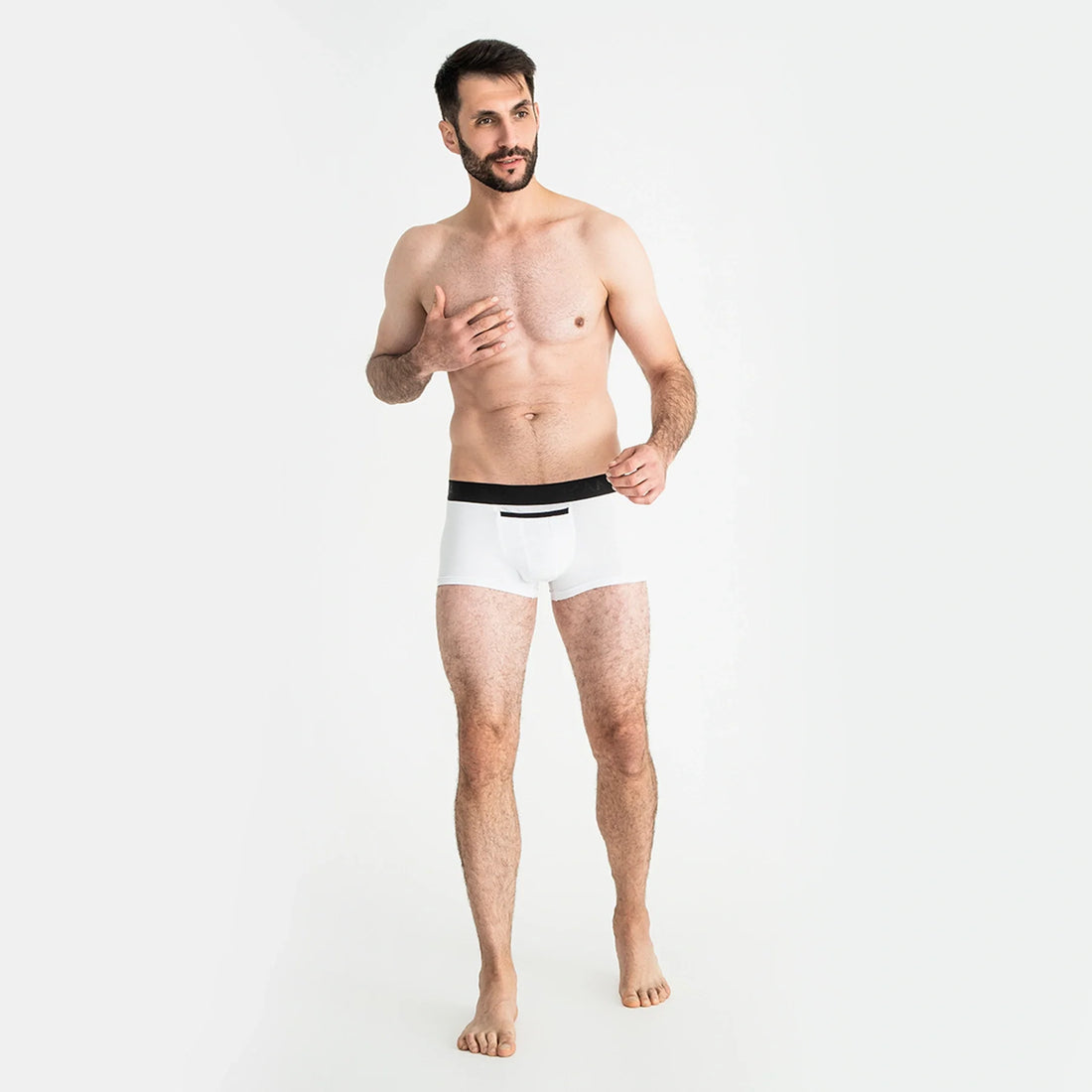 Men's Trunks AirFlow with Comfort Pouch in White, Front View