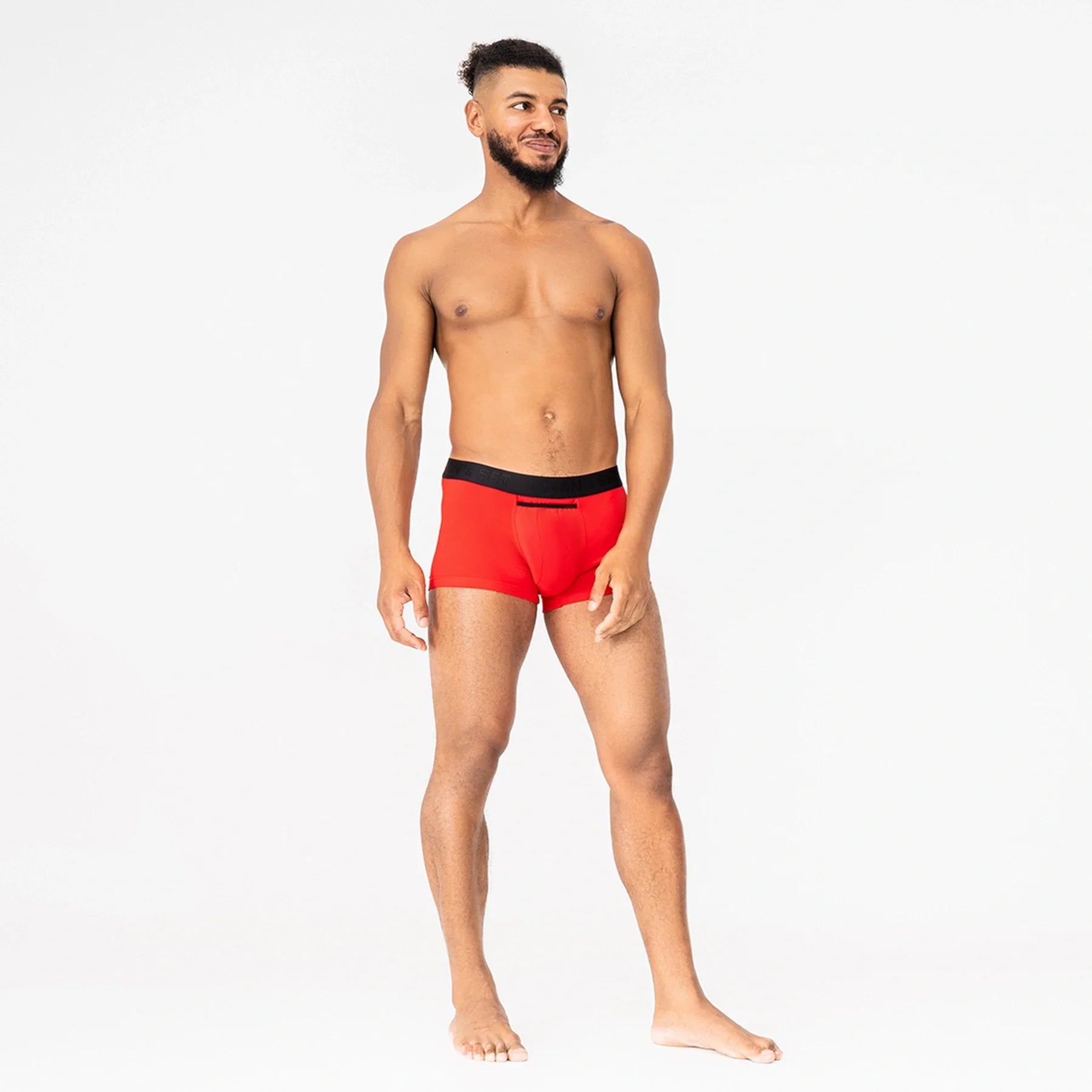 Men's Trunks BreezeFlow with Support Pouch in Red, On Model View