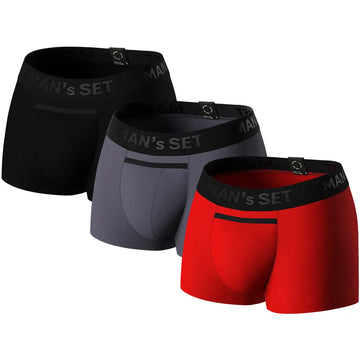 Men’s Trunks BreezeFlow with Open Fly in 3 Colors Pack, Flat Lay