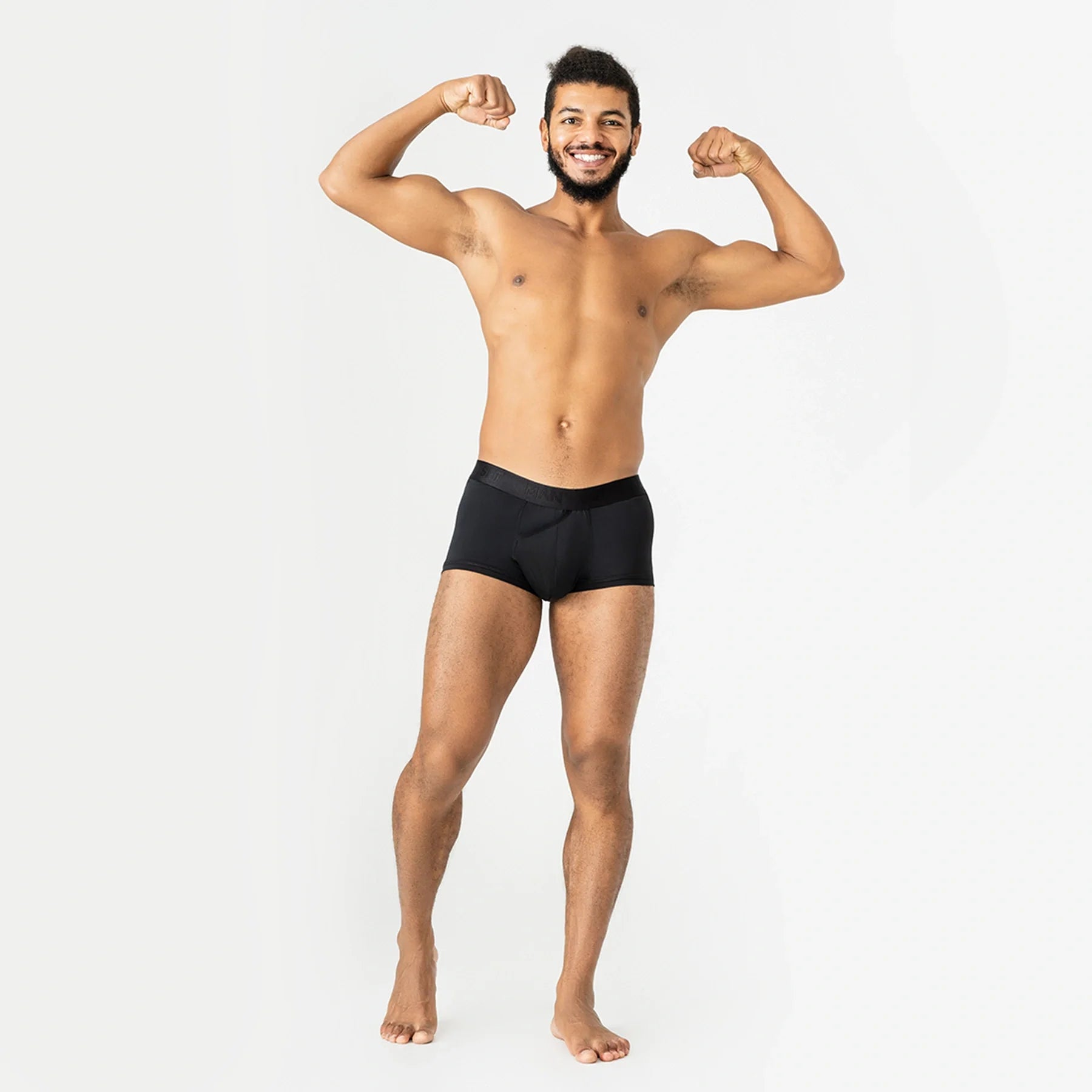 Men's Trunks ProActive with Moisture-Wicking Fabric in Black, On Model