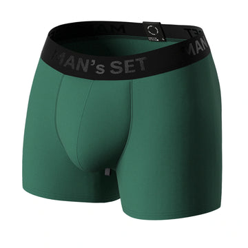 Forest green BreezeFlow micromodal 4-inch men’s trunks by Man’s SET,  front view