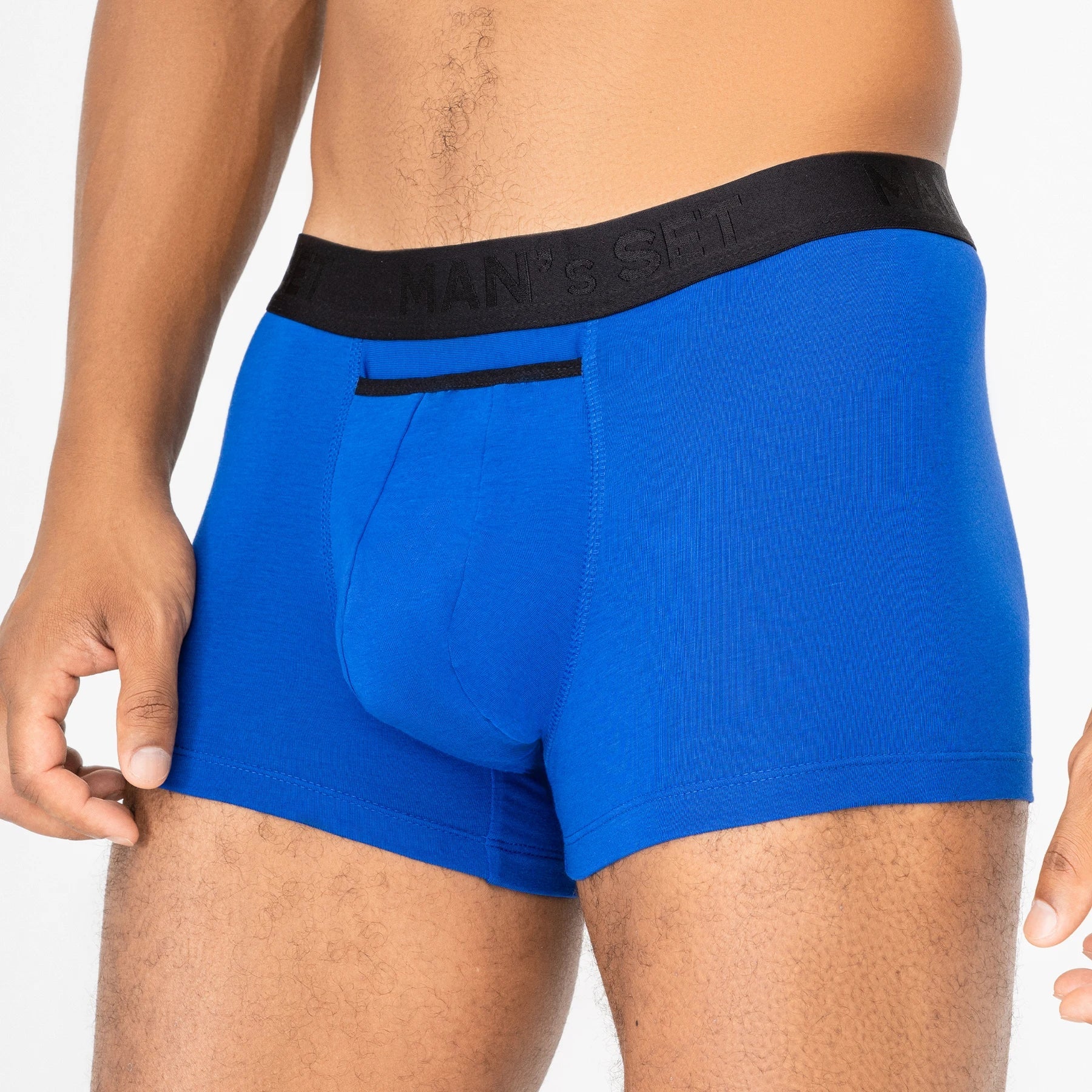 Men’s Trunks BreezeFlow with Stretch Fabric in Electric Blue, Pouch Detail