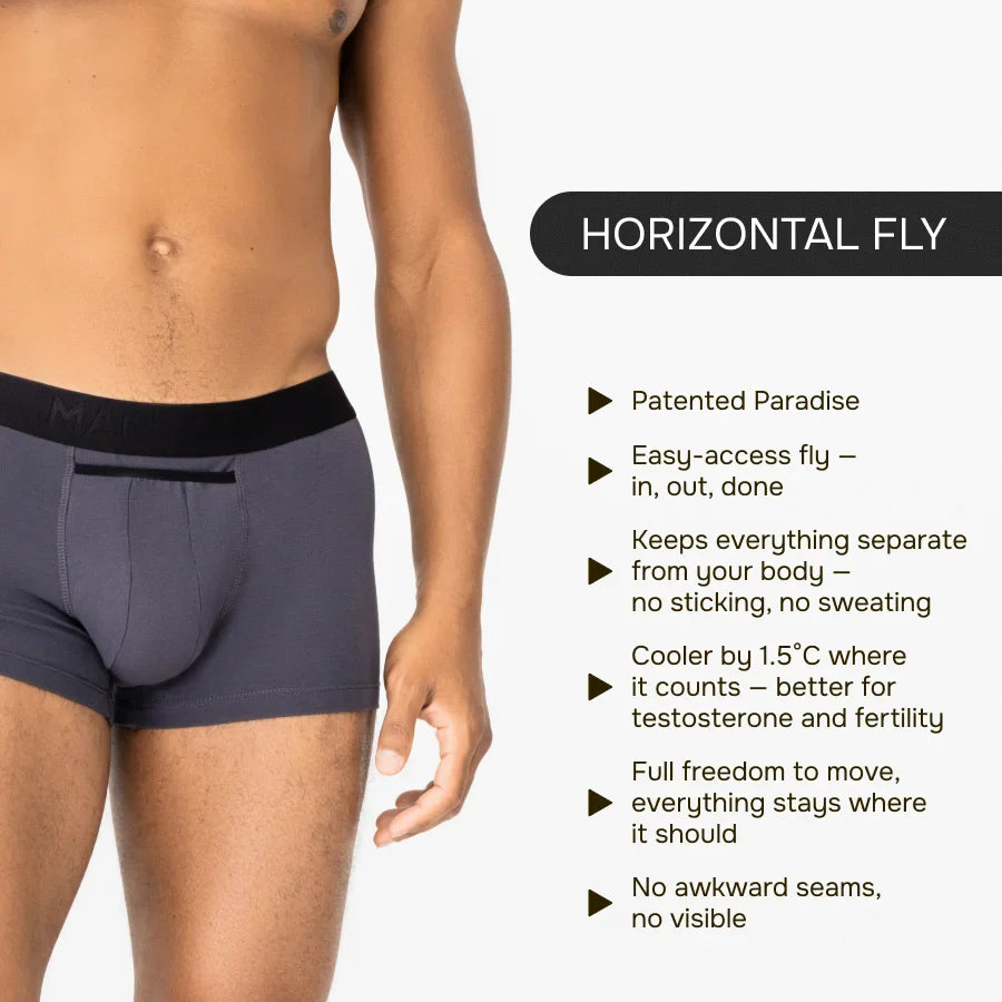 All-Day Comfort UltraSoft Trunks 3.6" 5-Pack, Black/White/Graphite/Burgundy/Plum