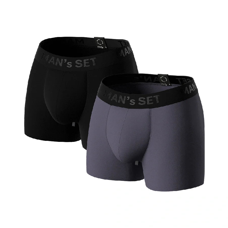 BreezeFlow Micromodal Trunks 4" 2-Pack, Black/Graphite