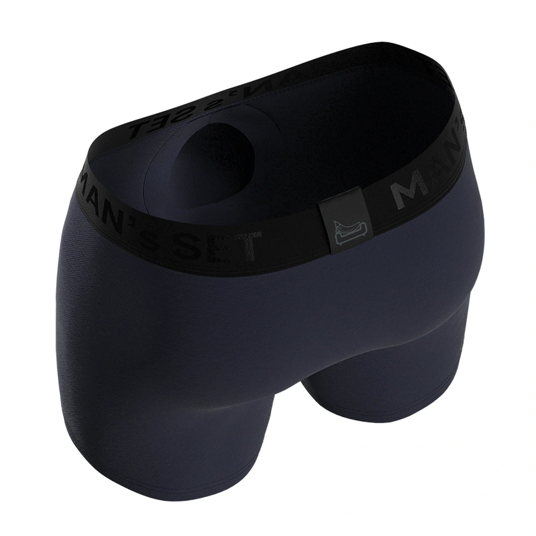 ProActive Soft men’s boxer briefs by Man’s SET in navy, anatomical pouch underwear, angled back view