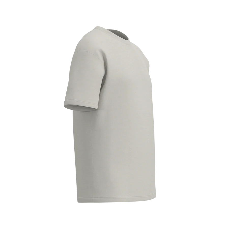 Almond oversized heavy cotton tee by Man’s SET, side view