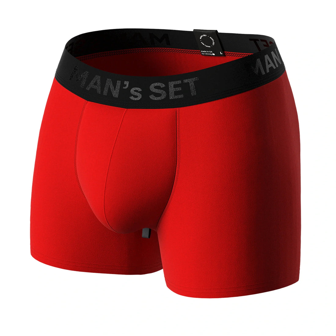 Man’s SET BreezeFlow red micromodal men’s trunks, breathable comfortable underwear, front angle