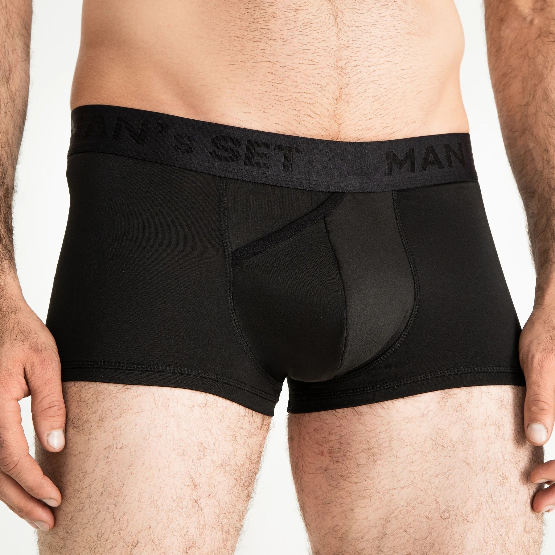Men's Trunks ProActive with Moisture-Wicking Fabric in Black, Waistband Detail