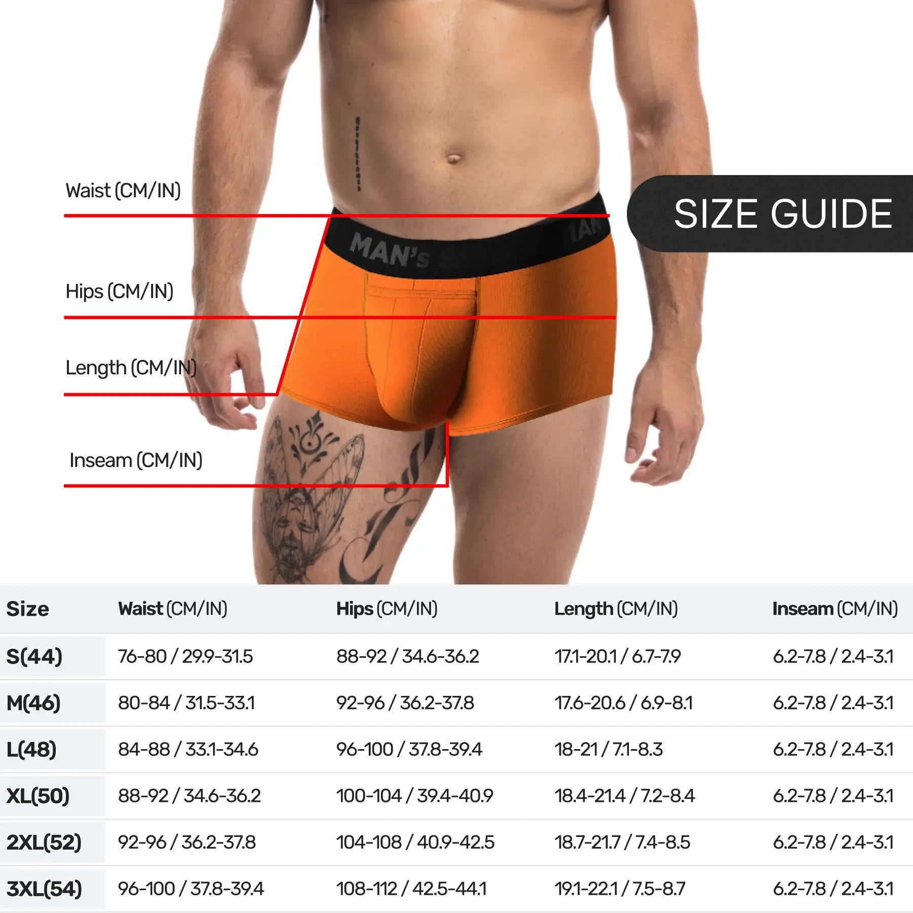 Sport Trunk, w/fly, Orange