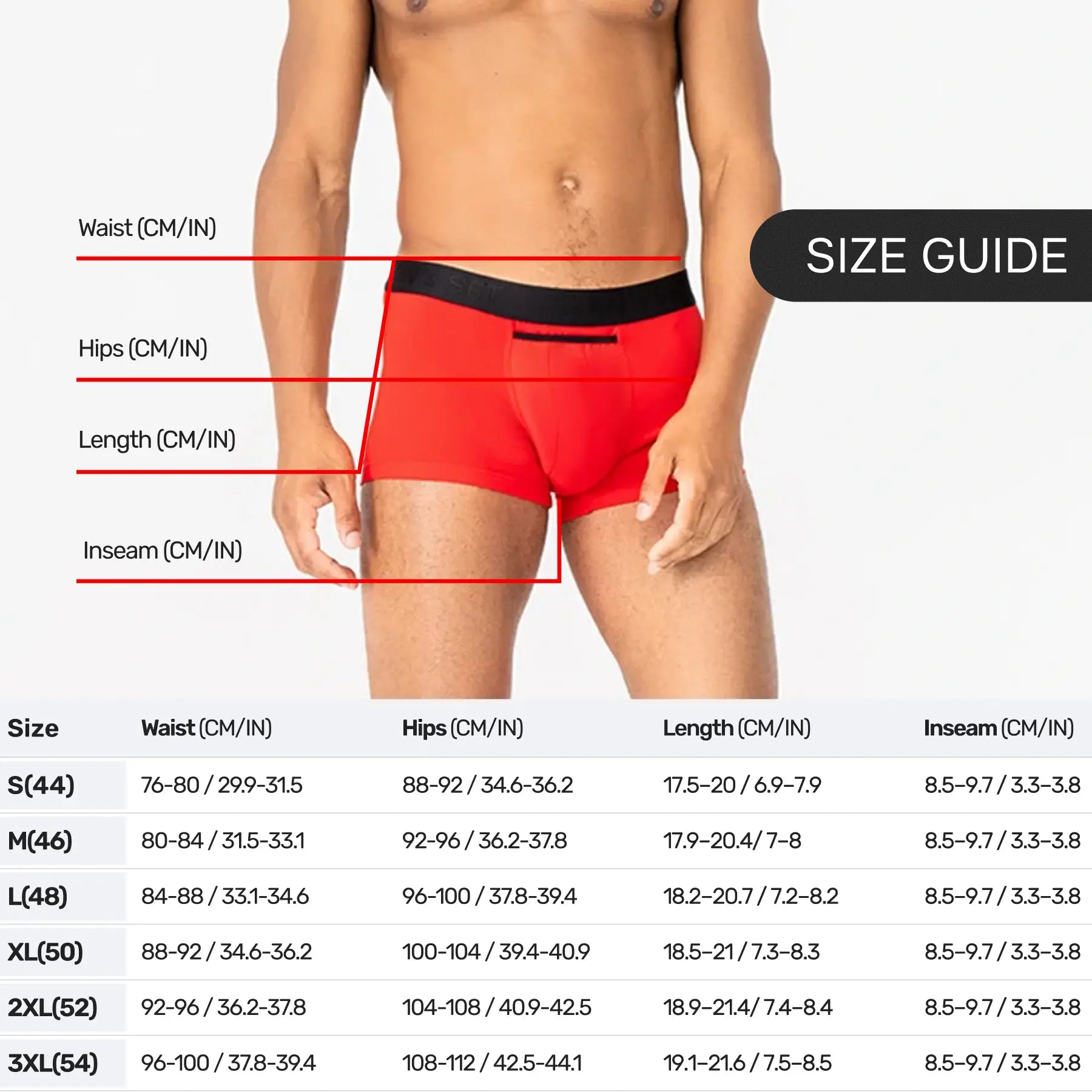 UltraSoft Trunk 3.6" Open Fly, Red